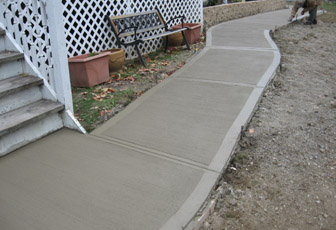 cement walkway installation